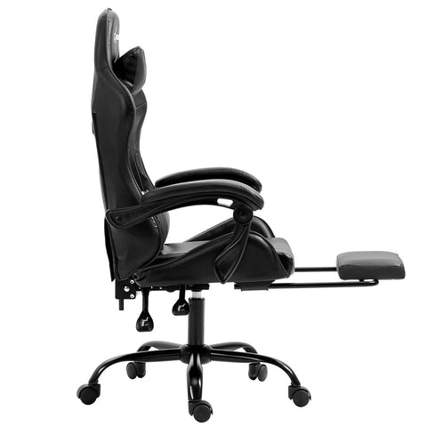 Artiss Gaming Office Chair Executive Computer Leather Chairs Footrest Grey Chez Guru