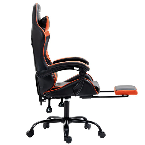 Artiss Gaming Office Chair Executive Computer Leather Chairs Footrest Orange Chez Guru