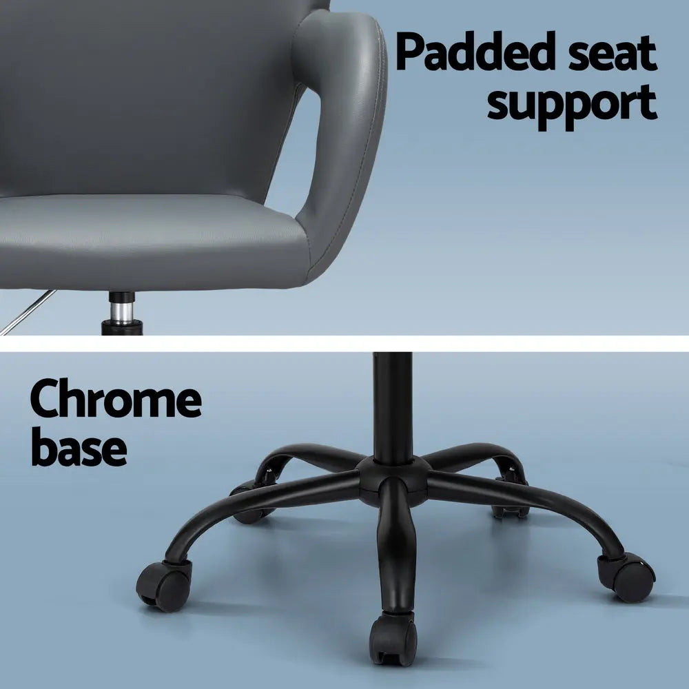 Artiss Office Chair Mid Back Grey Chez Guru