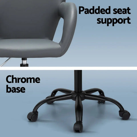 Artiss Office Chair Mid Back Grey Chez Guru