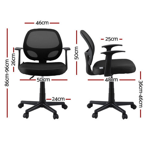 Artiss Mesh Office Chair Computer Gaming Desk Chairs Work Study Mid Back Black Chez Guru