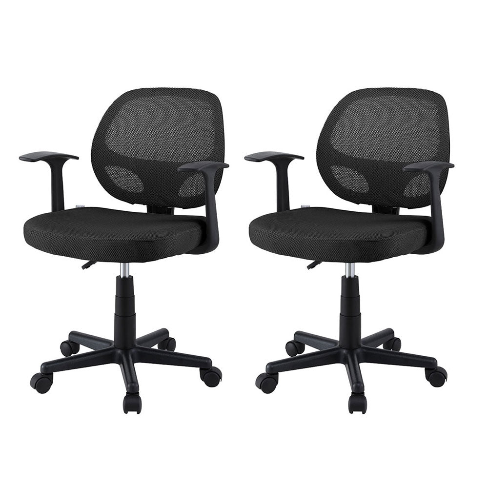Artiss 2x Mesh Office Chair Computer Gaming Desk Chairs Work Study Mid Back Black Chez Guru