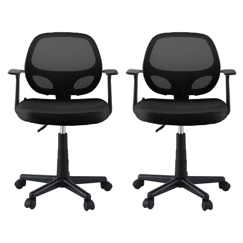 Artiss 2x Mesh Office Chair Computer Gaming Desk Chairs Work Study Mid Back Black Chez Guru