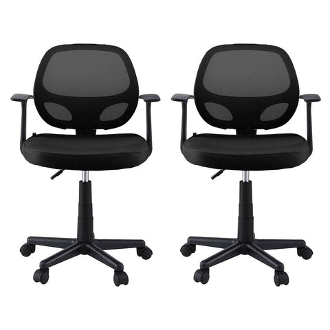 Artiss 2x Mesh Office Chair Computer Gaming Desk Chairs Work Study Mid Back Black Chez Guru