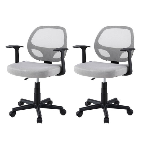 Artiss 2x Mesh Office Chair Computer Gaming Desk Chairs Work Study Mid Back Grey Chez Guru