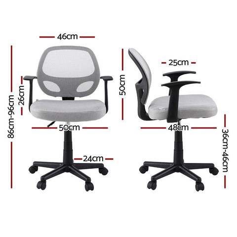 Artiss 2x Mesh Office Chair Computer Gaming Desk Chairs Work Study Mid Back Grey Chez Guru