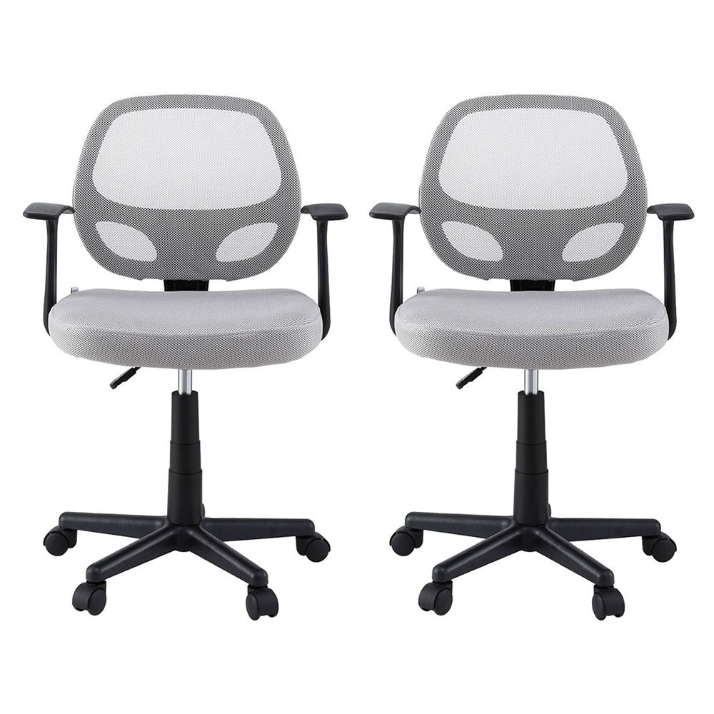 Artiss 2x Mesh Office Chair Computer Gaming Desk Chairs Work Study Mid Back Grey Chez Guru