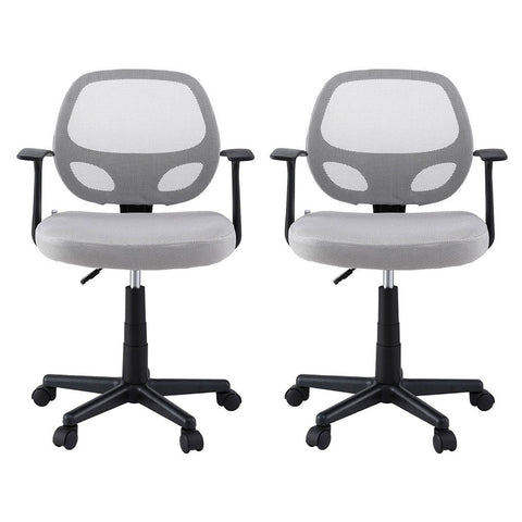 Artiss 2x Mesh Office Chair Computer Gaming Desk Chairs Work Study Mid Back Grey Chez Guru