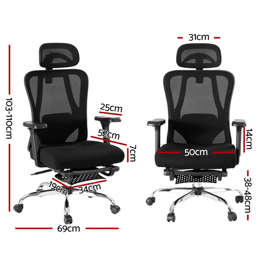 Artiss Ergonomic Mesh Office Chair Black Chez Guru