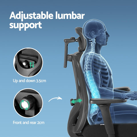 Artiss Ergonomic Mesh Office Chair Black Chez Guru