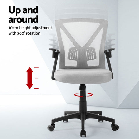 Artiss 2x Mesh Office Chair Mid Back Grey Chez Guru