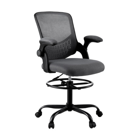 Artiss Office Chair Drafting Chairs Stool Computer Desk Studios Mesh Grey Chez Guru