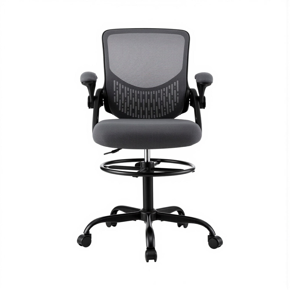 Artiss Office Chair Drafting Chairs Stool Computer Desk Studios Mesh Grey Chez Guru