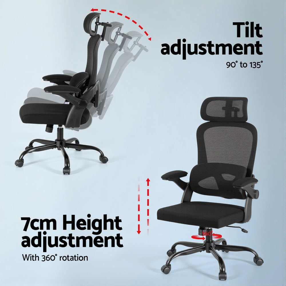 Artiss Ergonomic Office Chair Mesh Chairs Black Chez Guru