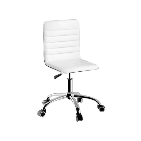 Artiss Office Chair Conference Chairs PU Leather Low Back White Chez Guru