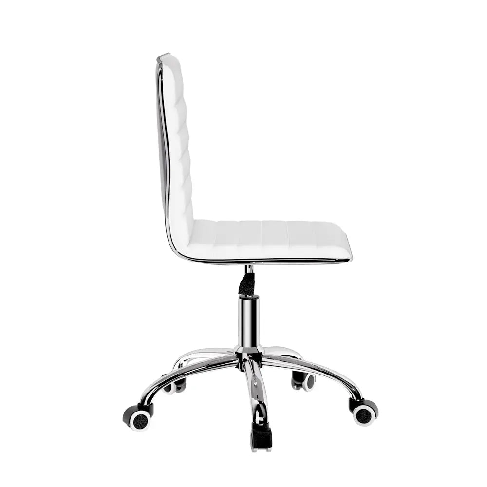Artiss Office Chair Conference Chairs PU Leather Low Back White Chez Guru