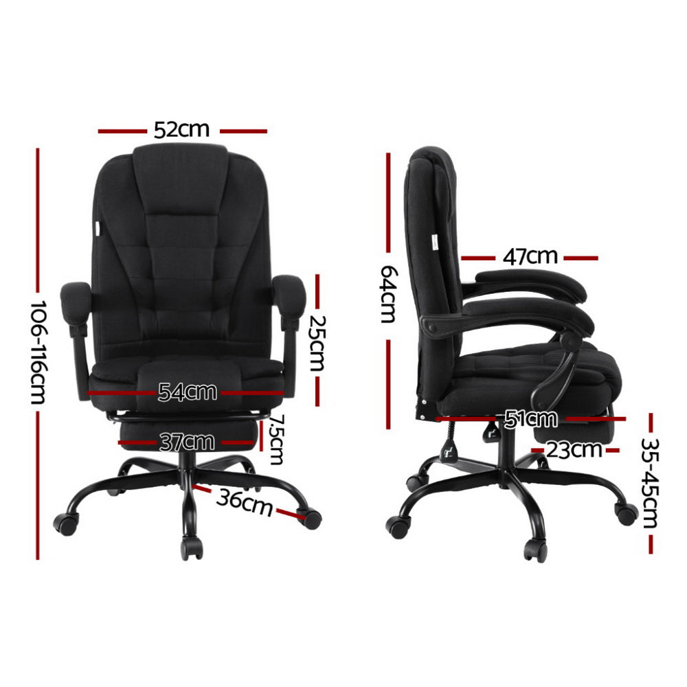 Artiss Office Chair Executive Fabric Seat Racing Computer Desk Chairs Footrest Chez Guru