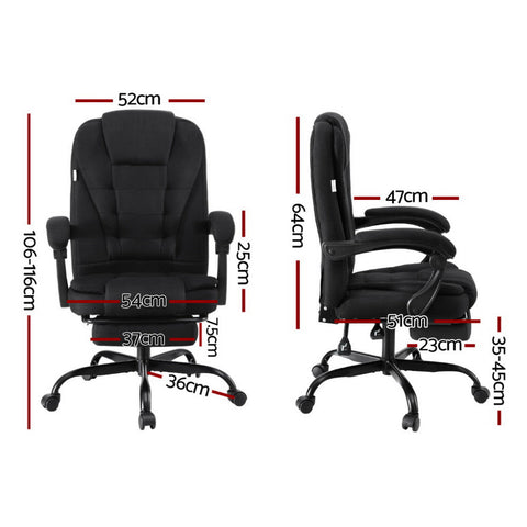 Artiss Office Chair Executive Fabric Seat Racing Computer Desk Chairs Footrest Chez Guru