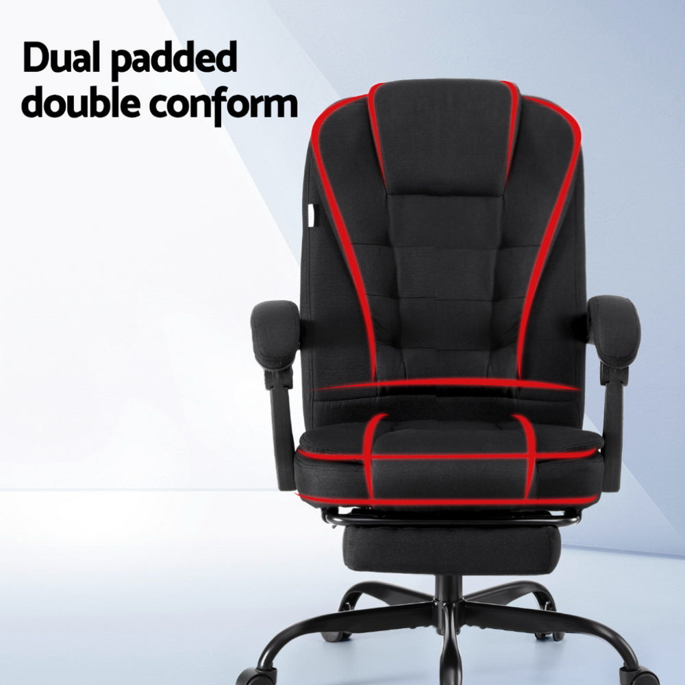Artiss Office Chair Executive Fabric Seat Racing Computer Desk Chairs Footrest Chez Guru