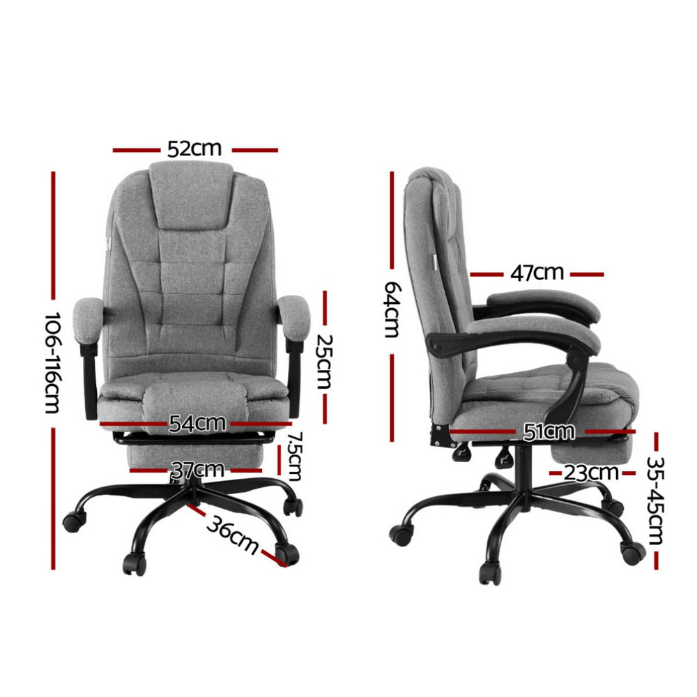 Artiss Office Chair Executive Fabric Seat Racing Computer Desk Chairs Footrest Chez Guru