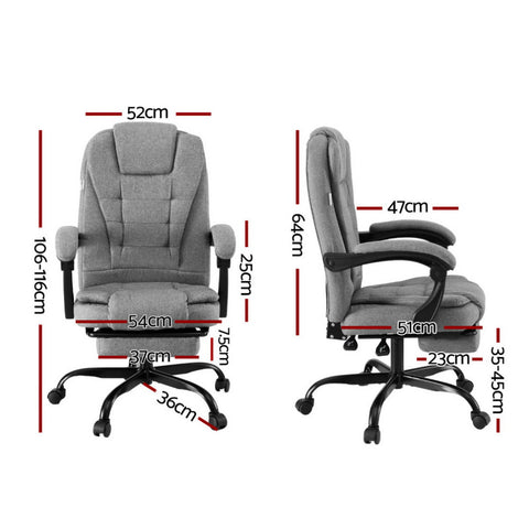 Artiss Office Chair Executive Fabric Seat Racing Computer Desk Chairs Footrest Chez Guru
