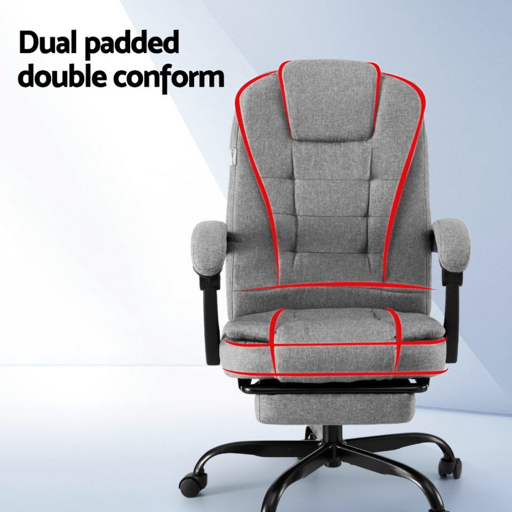 Artiss Office Chair Executive Fabric Seat Racing Computer Desk Chairs Footrest Chez Guru