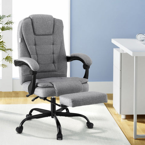 Artiss Office Chair Executive Fabric Seat Racing Computer Desk Chairs Footrest Chez Guru