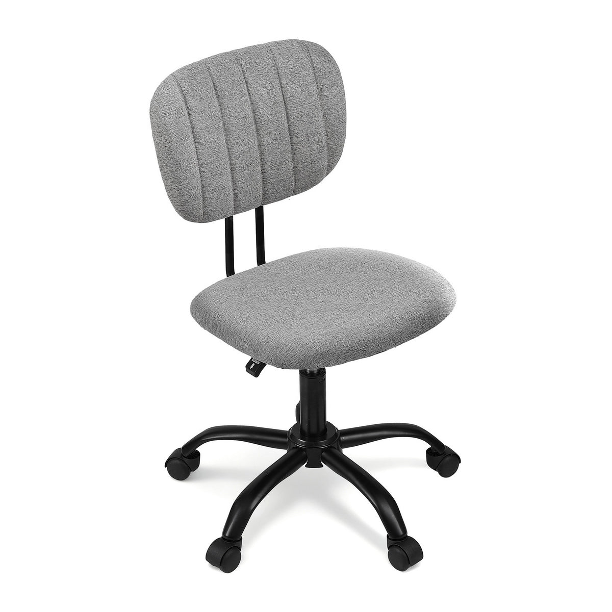 Artiss Armless Office Chair with Wheels, Ergonomic 360° Swivel Home Office Desk Chair, Height Adjustable Computer Task Chair with Fabric Back and Seat for Small Space, Grey