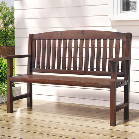 Gardeon Outdoor Garden Bench Wooden 2 Seater Lounge Chair Patio Furniture Brown Chez Guru