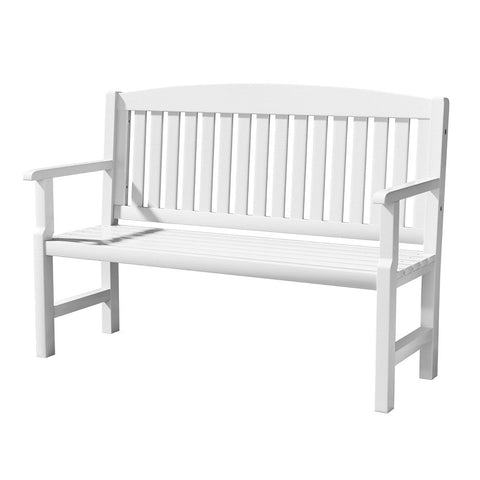 Gardeon Outdoor Garden Bench Wooden 2 Seater Lounge Chair Patio Furniture White Chez Guru