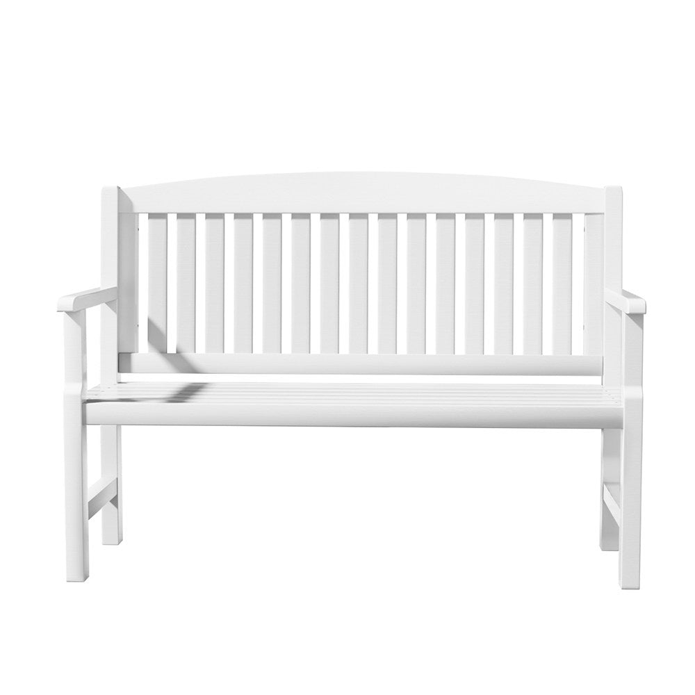 Gardeon Outdoor Garden Bench Wooden 2 Seater Lounge Chair Patio Furniture White Chez Guru