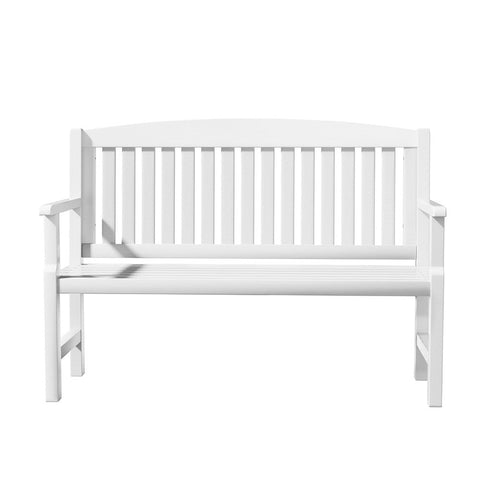 Gardeon Outdoor Garden Bench Wooden 2 Seater Lounge Chair Patio Furniture White Chez Guru
