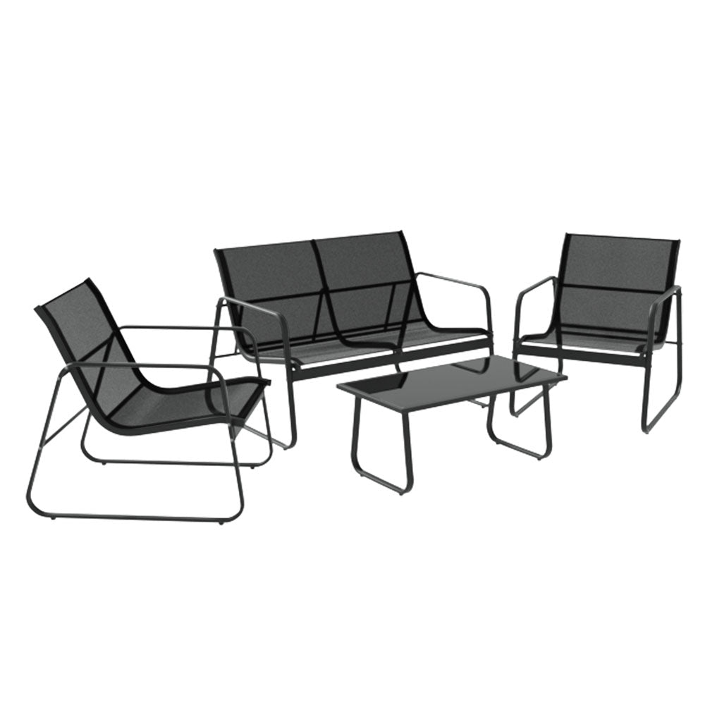 Gardeon Outdoor Sofa Set Lounge Setting Textilene Table and Chairs Garden Patio Furniture Chez Guru