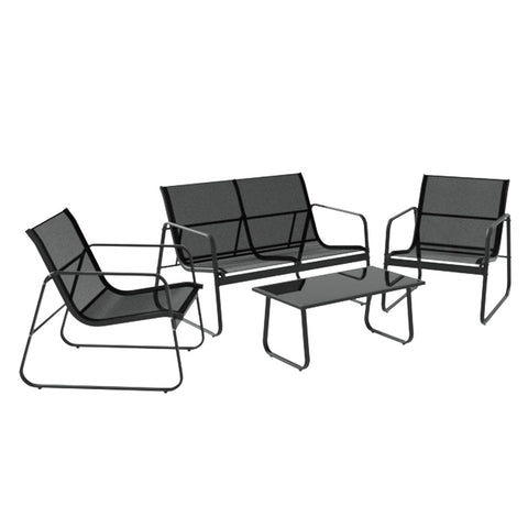 Gardeon Outdoor Sofa Set Lounge Setting Textilene Table and Chairs Garden Patio Furniture Chez Guru