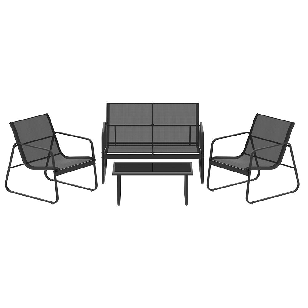 Gardeon Outdoor Sofa Set Lounge Setting Textilene Table and Chairs Garden Patio Furniture Chez Guru