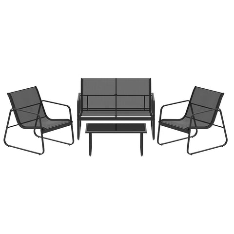 Gardeon Outdoor Sofa Set Lounge Setting Textilene Table and Chairs Garden Patio Furniture Chez Guru