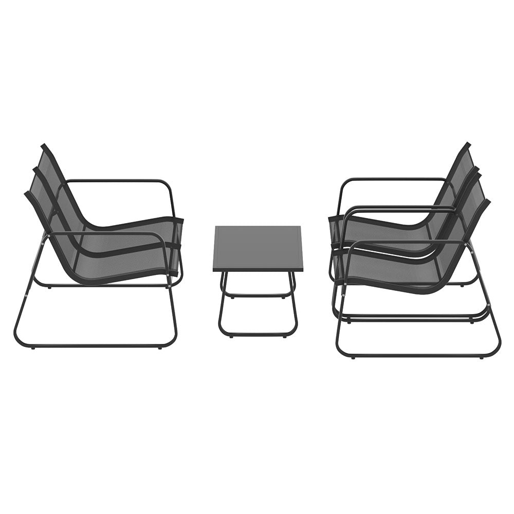 Gardeon Outdoor Sofa Set Lounge Setting Textilene Table and Chairs Garden Patio Furniture Chez Guru