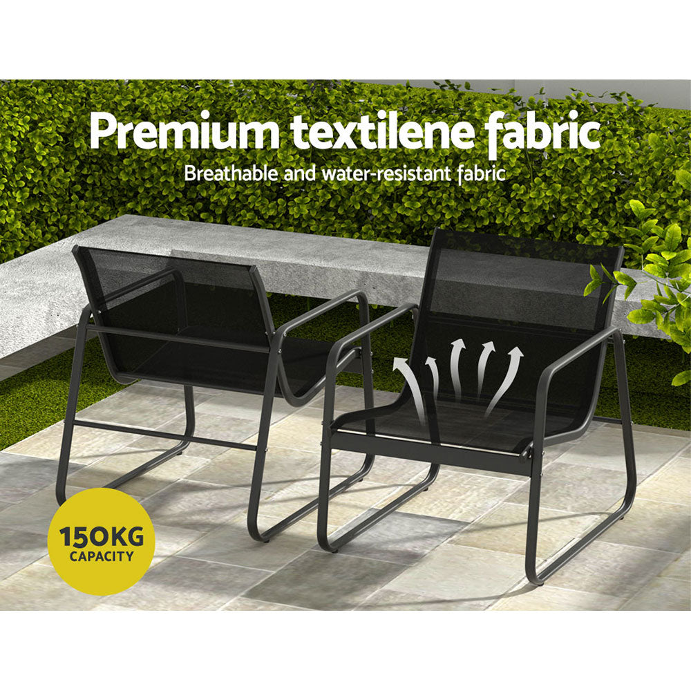 Gardeon Outdoor Sofa Set Lounge Setting Textilene Table and Chairs Garden Patio Furniture Chez Guru