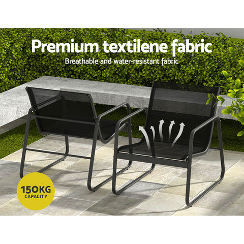 Gardeon Outdoor Sofa Set Lounge Setting Textilene Table and Chairs Garden Patio Furniture Chez Guru