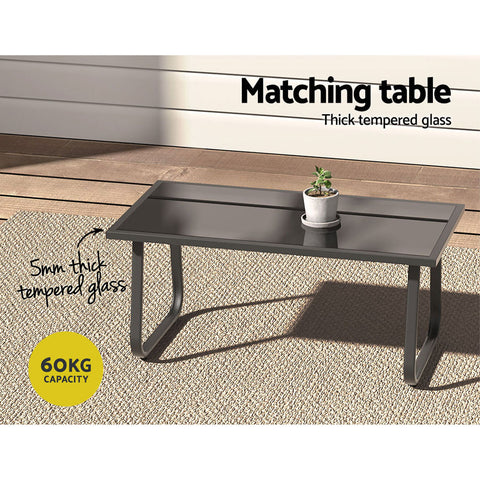 Gardeon Outdoor Sofa Set Lounge Setting Textilene Table and Chairs Garden Patio Furniture Chez Guru