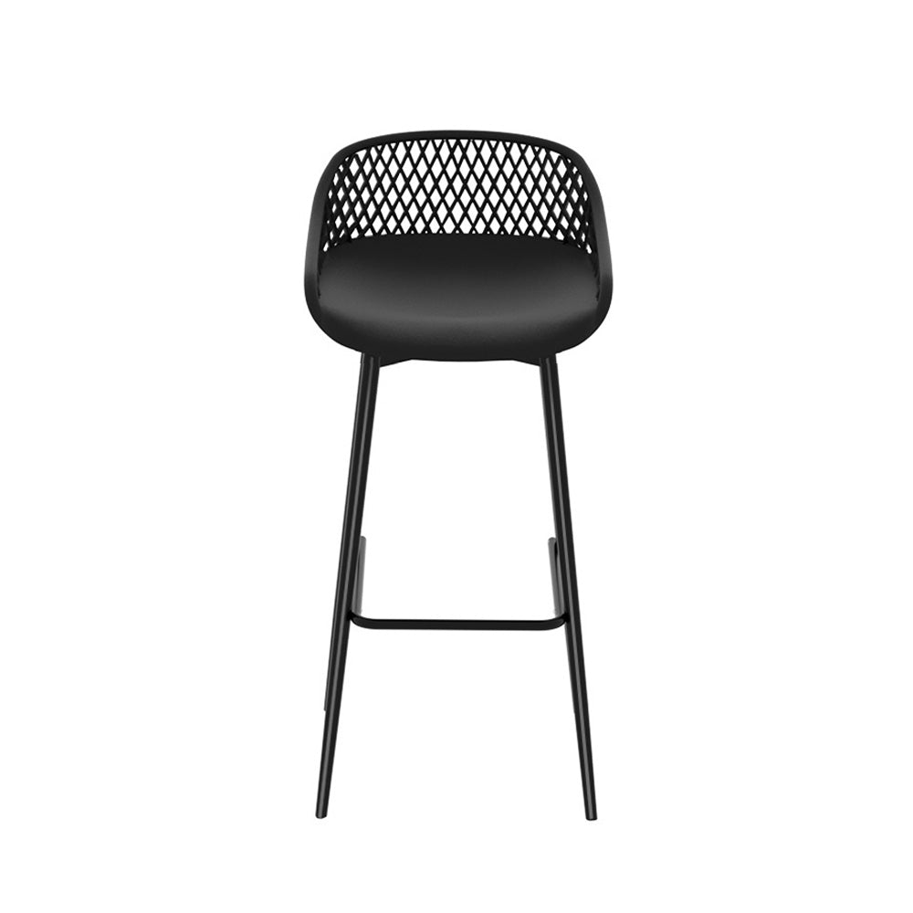 Gardeon 4x Outdoor Bar Stools Plastic Black Chez Guru
