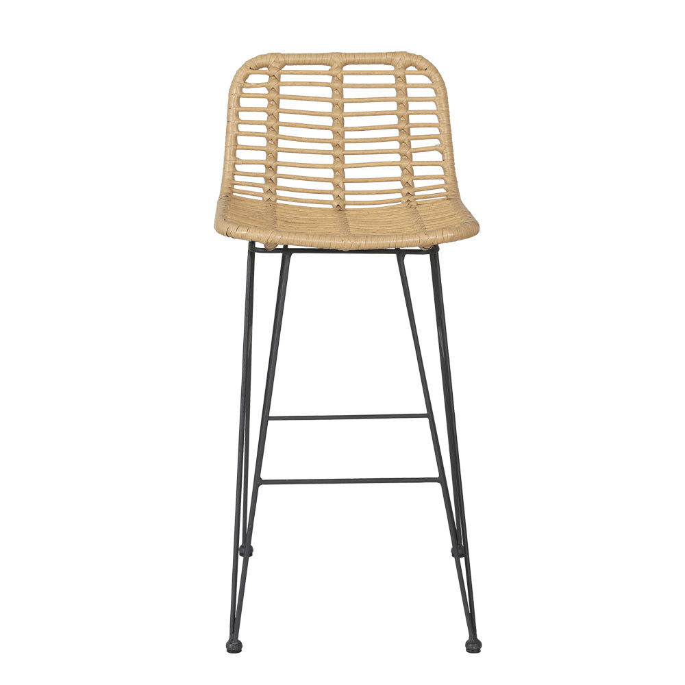 Gardeon 2x Outdoor Bar Stools Rattan Nature Chez Guru