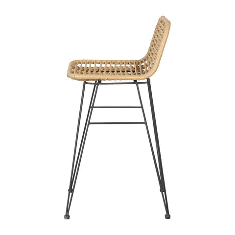 Gardeon 2x Outdoor Bar Stools Rattan Nature Chez Guru