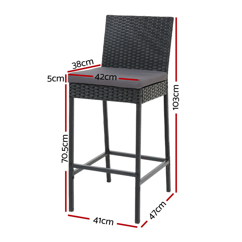 Gardeon 2-Piece Outdoor Bar Stools Dining Chair Bar Stools Rattan Furniture Chez Guru