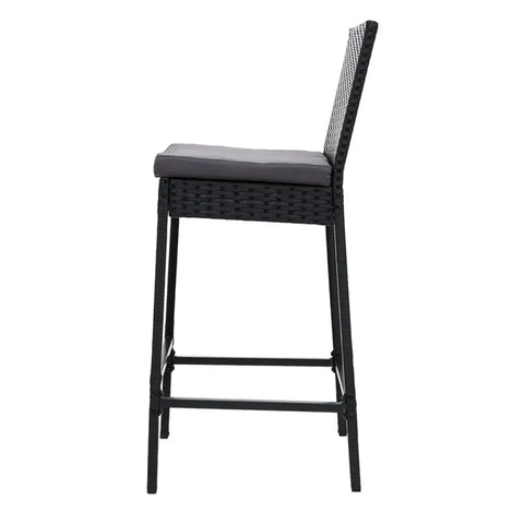 Gardeon 4-Piece Outdoor Bar Stools Dining Chair Bar Stools Rattan Furniture - Chez Guru