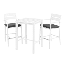 Gardeon Outdoor Bar Set Stools 3-Piece Dining Chairs Table Patio Aluminium Bistro Set Chez Guru