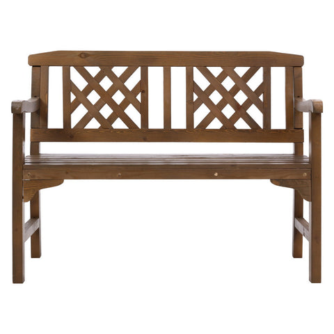 Gardeon Outdoor Garden Bench Wooden Chair 2 Seat Patio Furniture Lounge Natural Chez Guru