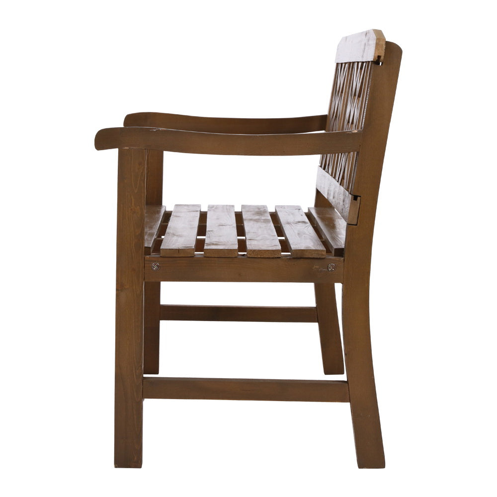 Gardeon Outdoor Garden Bench Wooden Chair 2 Seat Patio Furniture Lounge Natural Chez Guru