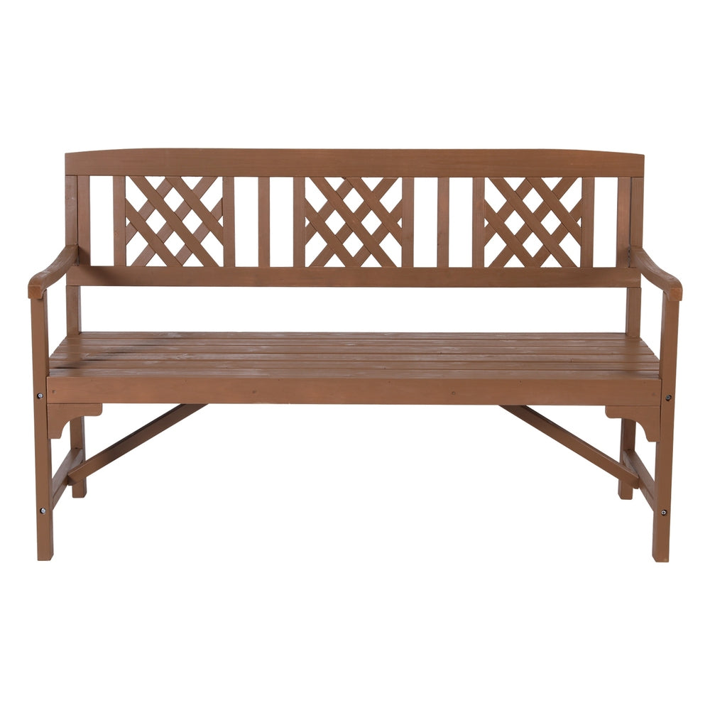 Gardeon Outdoor Garden Bench Wooden Chair 3 Seat Patio Furniture Lounge Natural Chez Guru