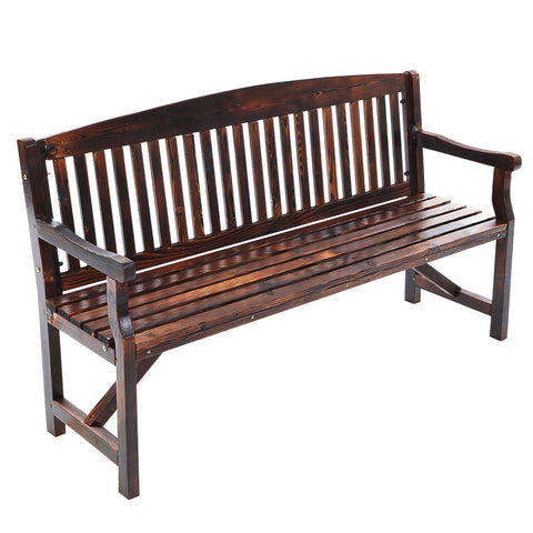 Gardeon 5FT Outdoor Garden Bench Wooden 3 Seat Chair Patio Furniture Charcoal Chez Guru